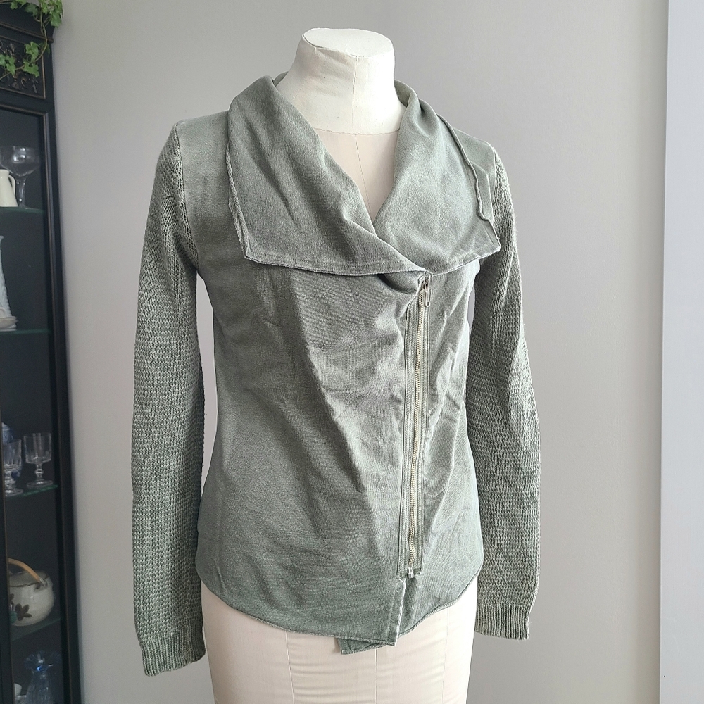 Sage Green Side Zip Jacket